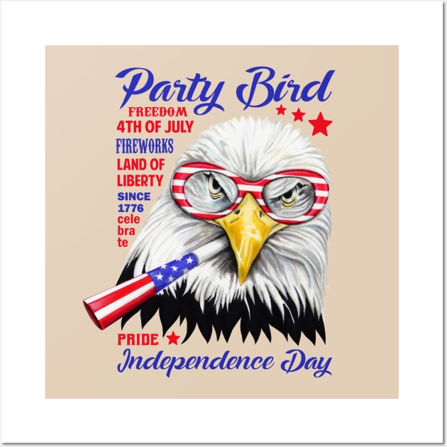 Party Bird - Independence Day Wall Art by Colette